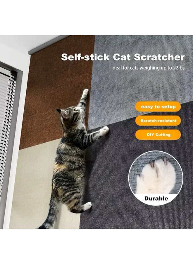 Light Grey Cat Scratcher Mat Self Adhesive 11 81x39 37in Protects Furniture - Image 3